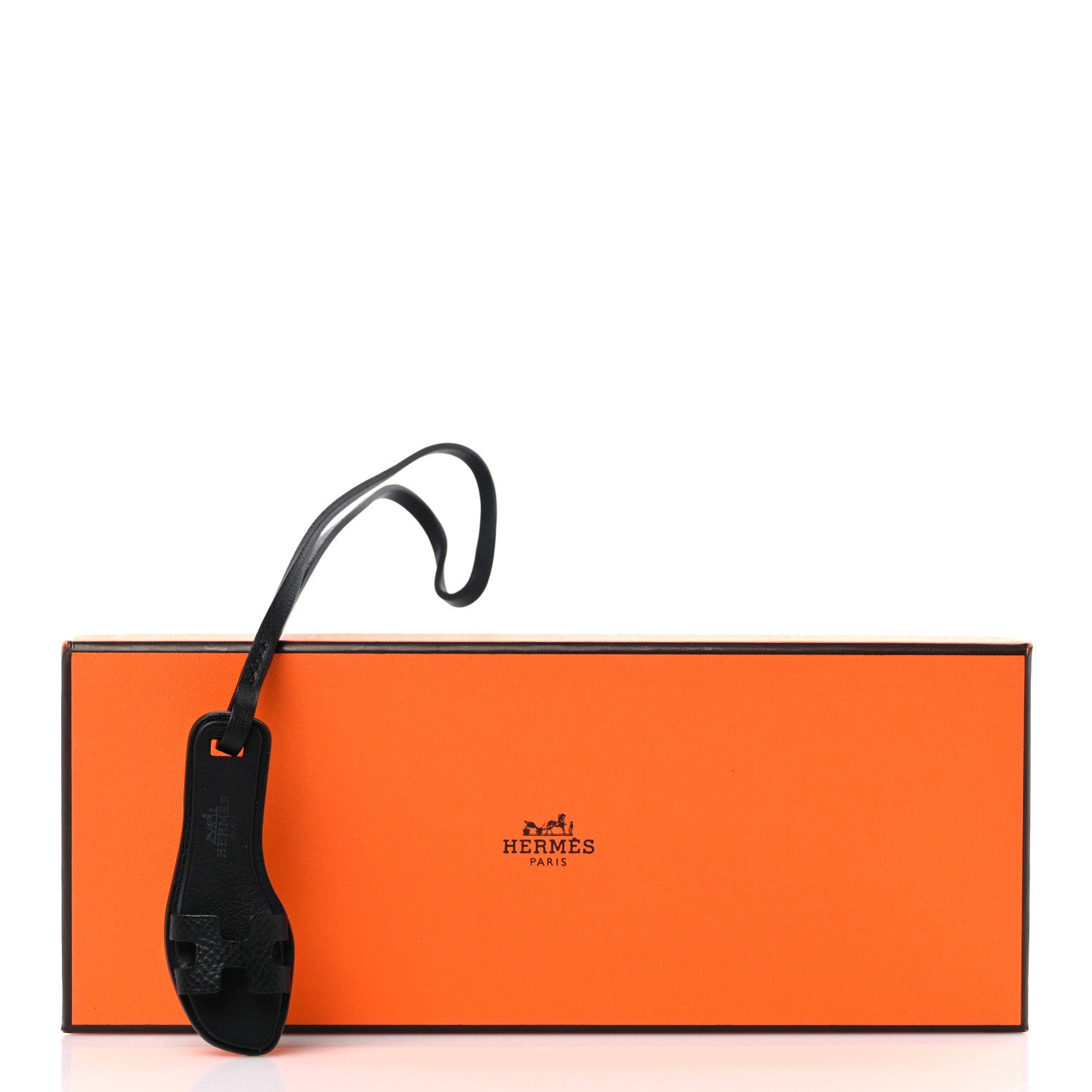 Hermes Epsom Butler Calfskin Hunter Monochrome Oran Nano Bag Charm Black 3 of 3