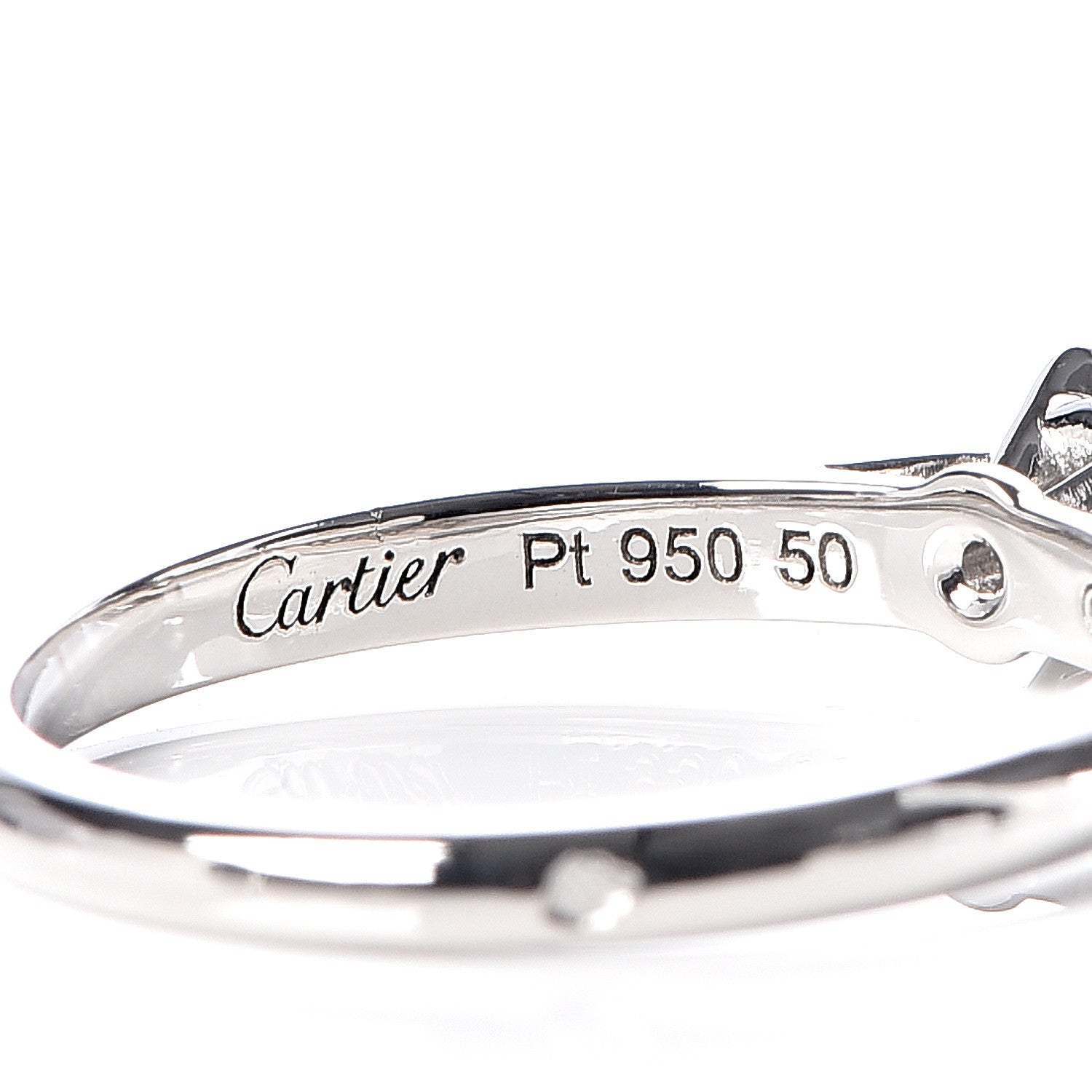 Cartier Platinum Diamond .24ct Solitaire 1895 Engagement Ring 50 5.25 6 of 8