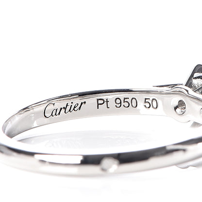 Cartier Platinum Diamond .24ct Solitaire 1895 Engagement Ring 50 5.25 6 of 8