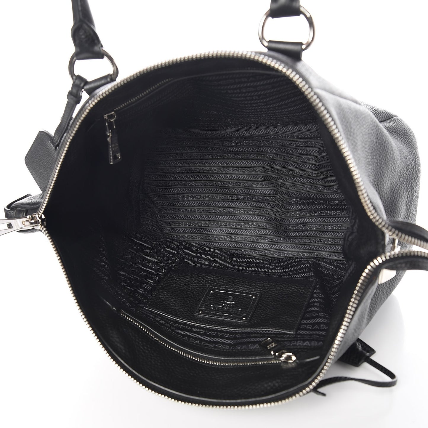Vitello Daino Shopping Tote Nero Black