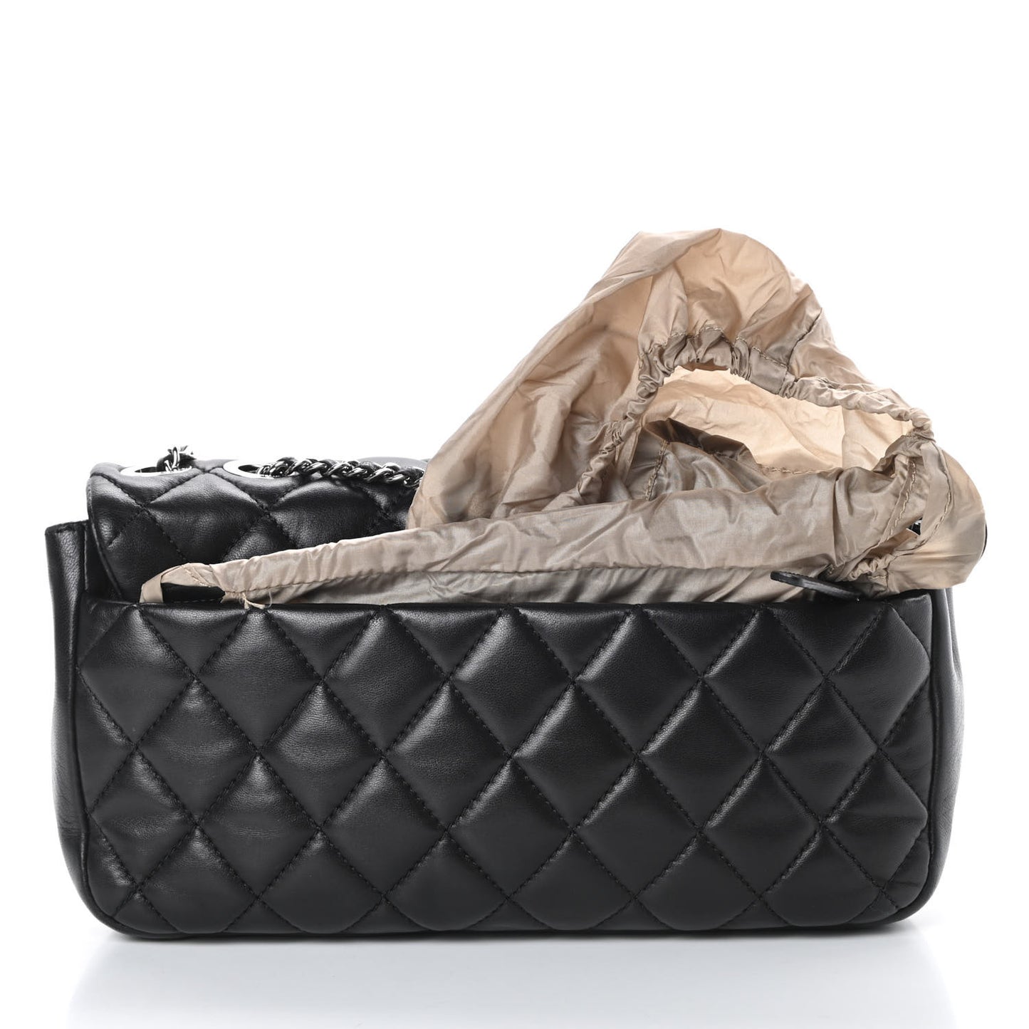 Lambskin Quilted Medium Coco Rain Flap Black