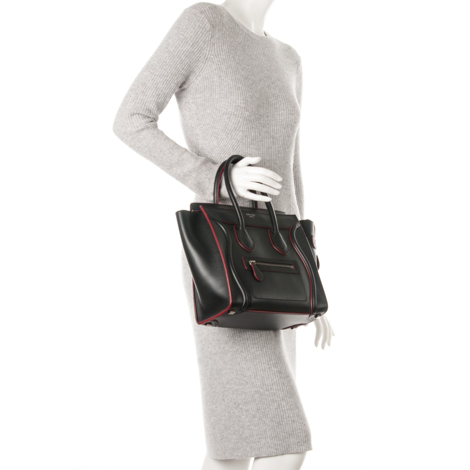 Celine Smooth Calfskin Micro Luggage Black 2 of 7