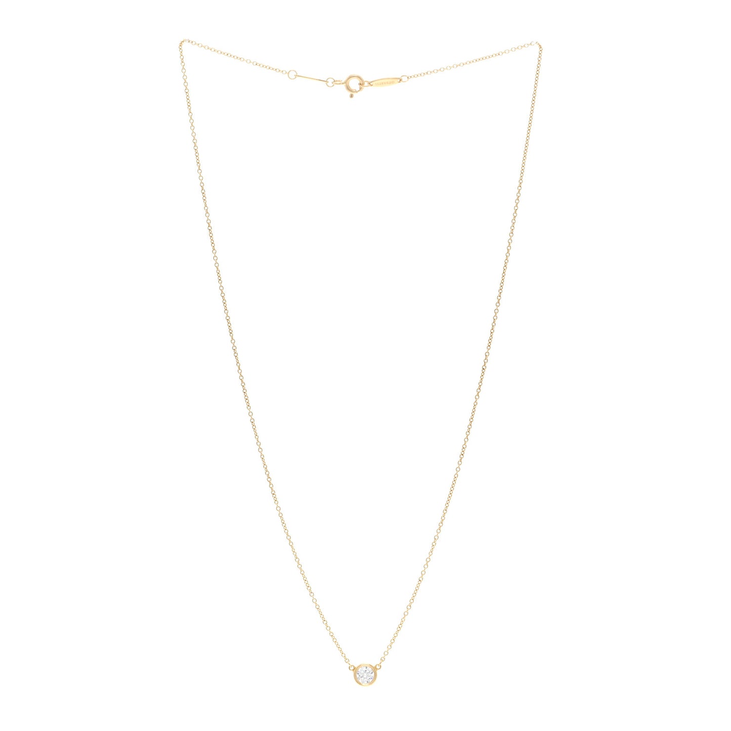 18K Yellow Gold Diamond .33ct Elsa Peretti Diamonds by the Yard Pendant Necklace