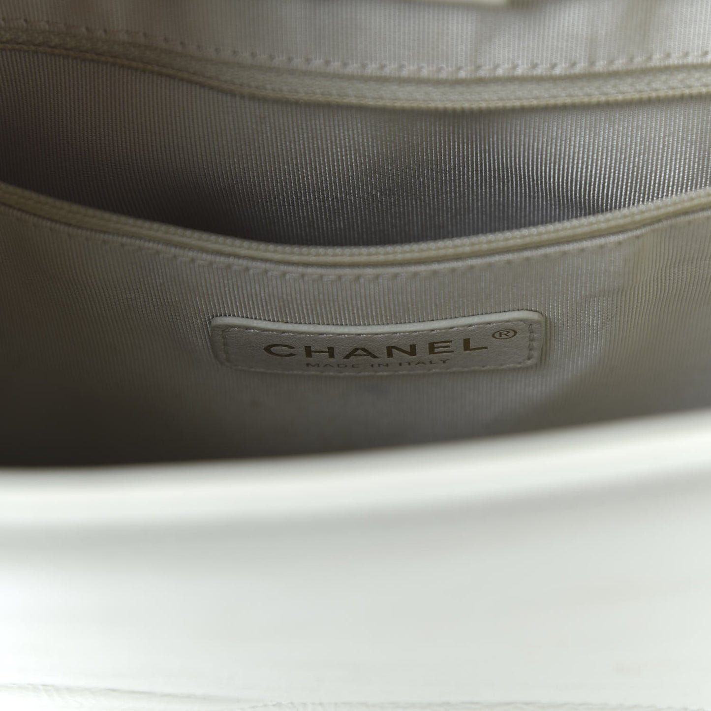 Shiny Aged Calfskin North South Shopping Bag White