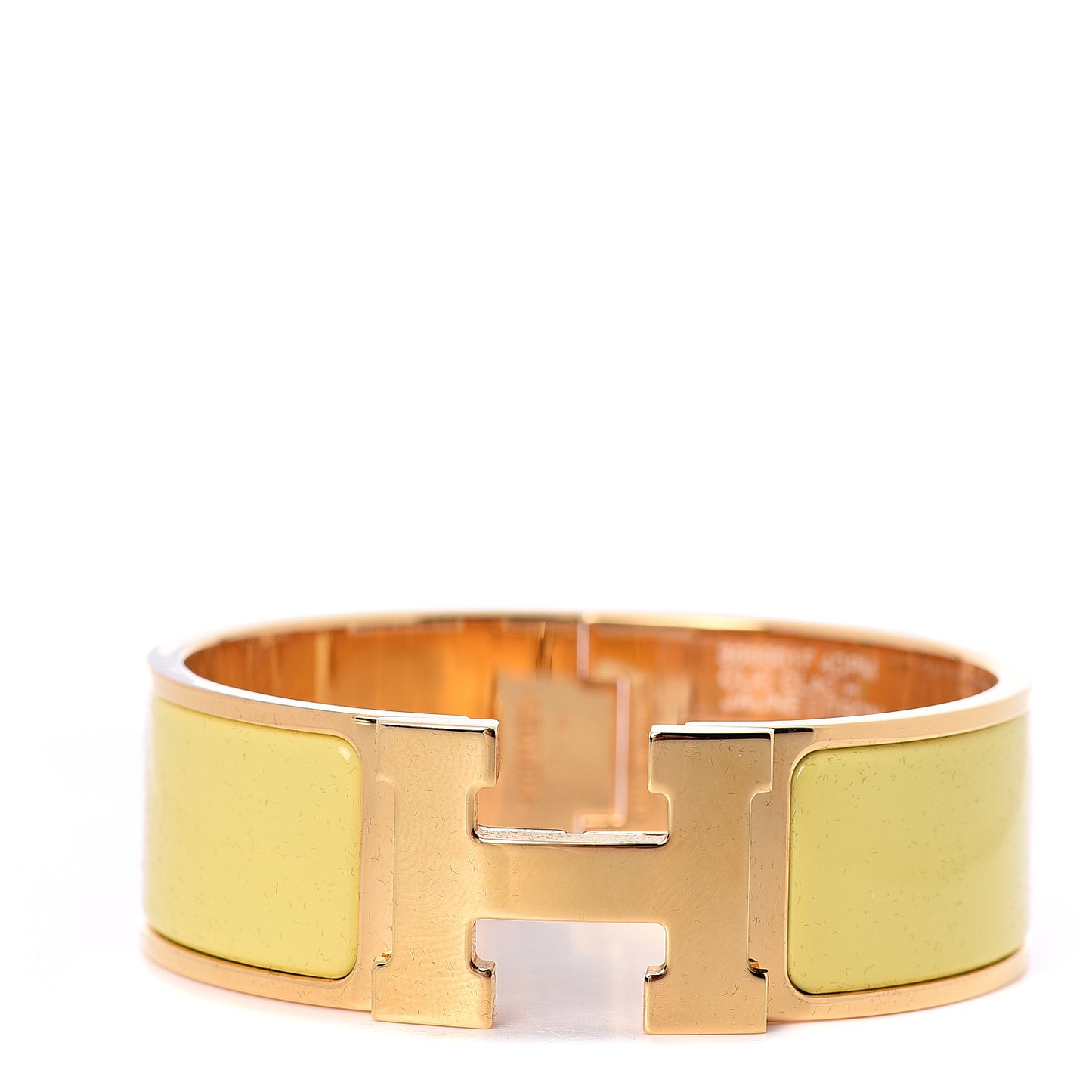 Enamel Wide Clic Clac H Bracelet GM Jaune Citron