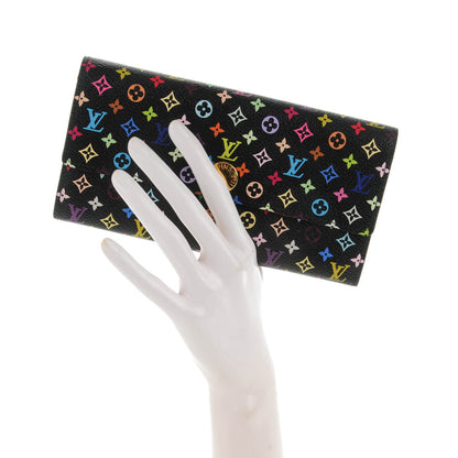 Louis Vuitton Monogram Multicolor Sarah Wallet Black Violet 2 of 7