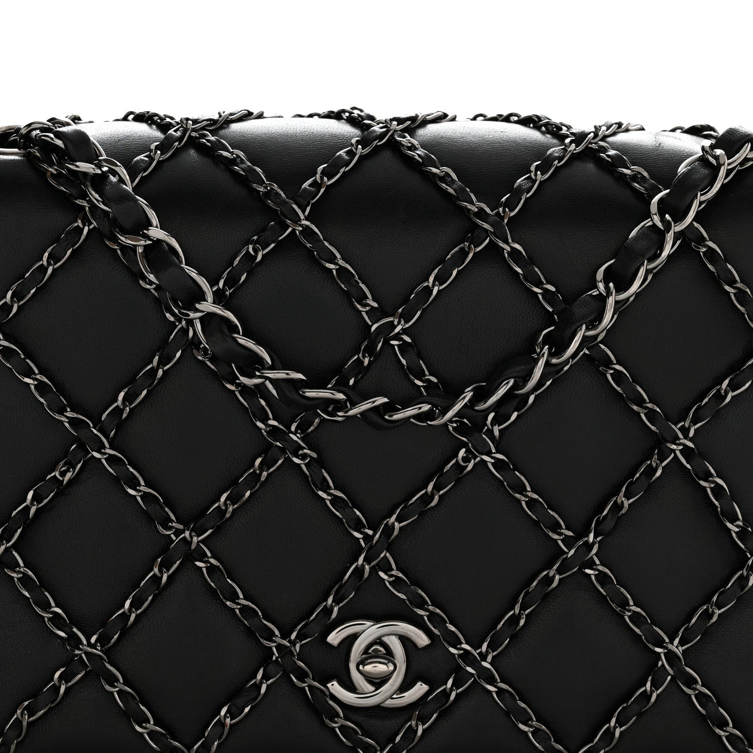 Chanel Lambskin Quilting Enchained Medium Flap Black 8 of 12