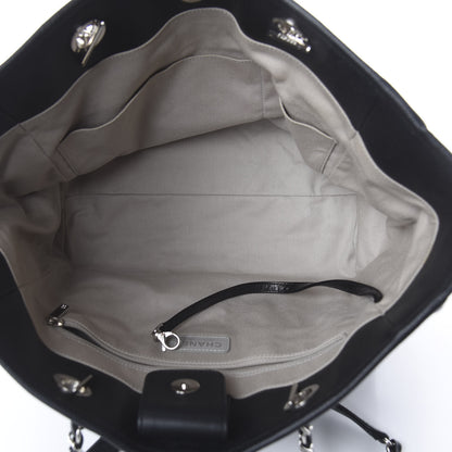 Chanel Glazed Calfskin Small Deauville Tote Black 4 of 9