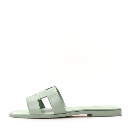 Hermes Calfskin Oran Sandals 39 Vert D'eau 1 of 9