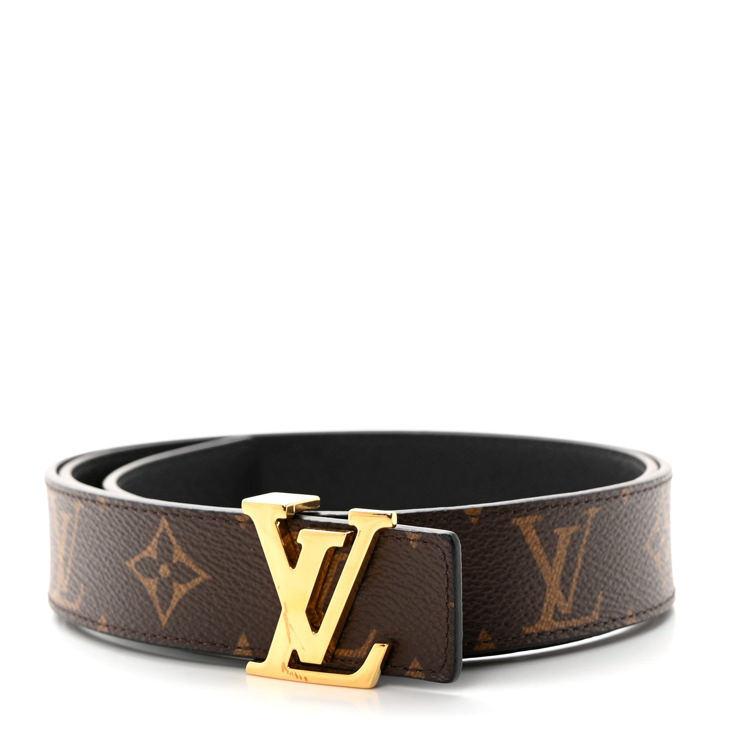 Louis Vuitton Calfskin Monogram 30mm LV Initiales Reversible Belt 90/36 Black 2 of 9
