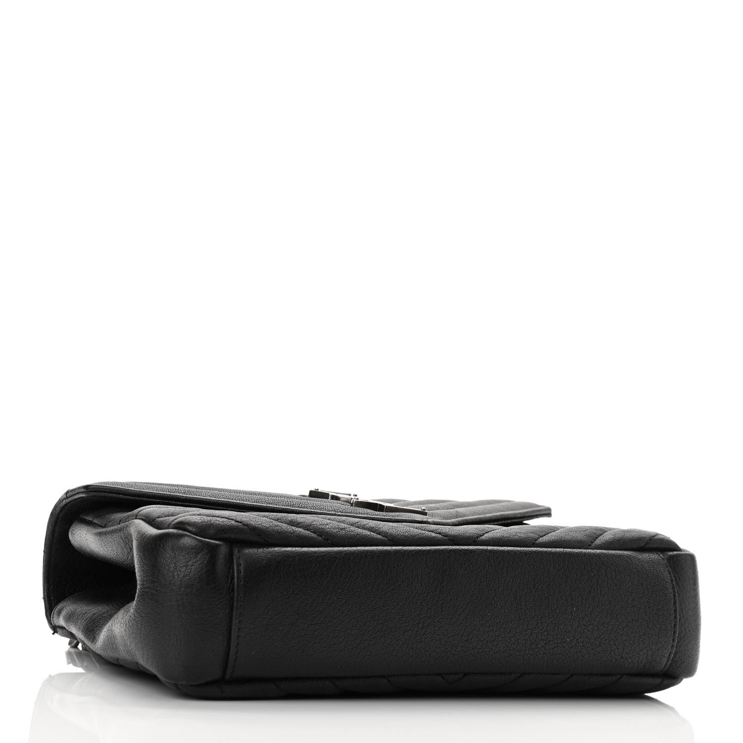Saint Laurent Sheepskin Matelasse Chevron Monogram Medium College Bag Asphalt 3 of 9