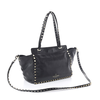 Valentino Garavani Vitello Small Rockstud Tote Black 3 of 14