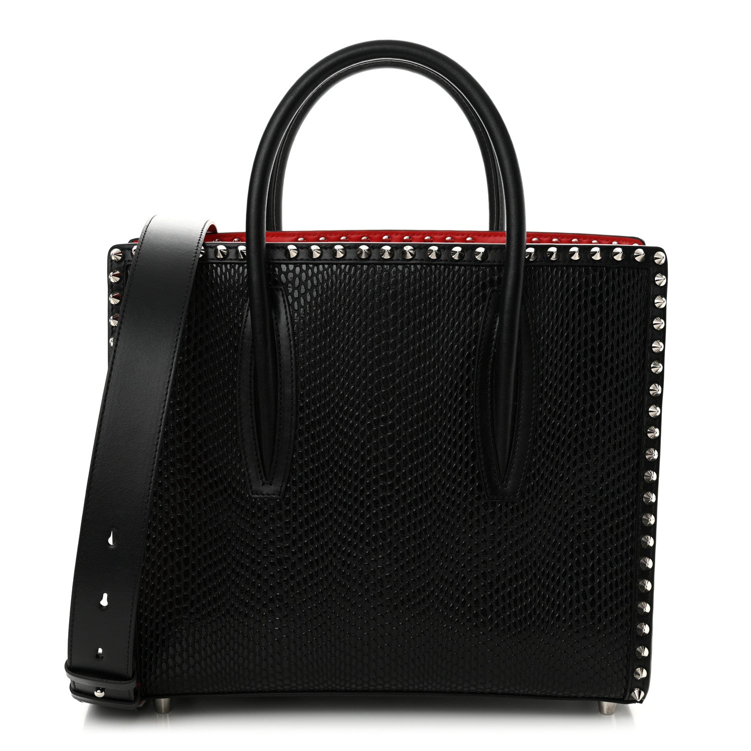Christian Louboutin Jurassic Calfskin Patent Studded Medium Paloma Black 1 of 11