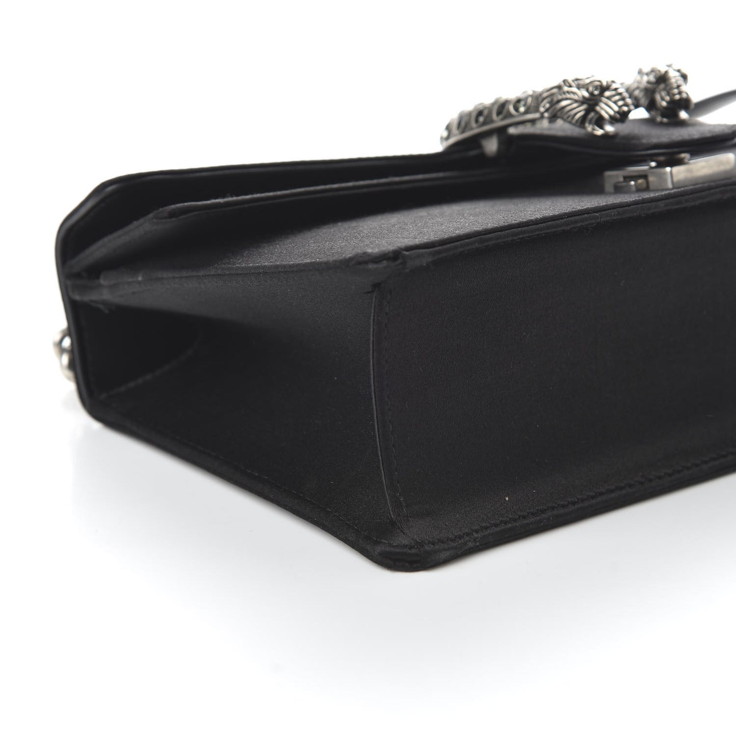 Satin Silk Crystal Small Dionysus Shoulder Bag Black Black Diamond
