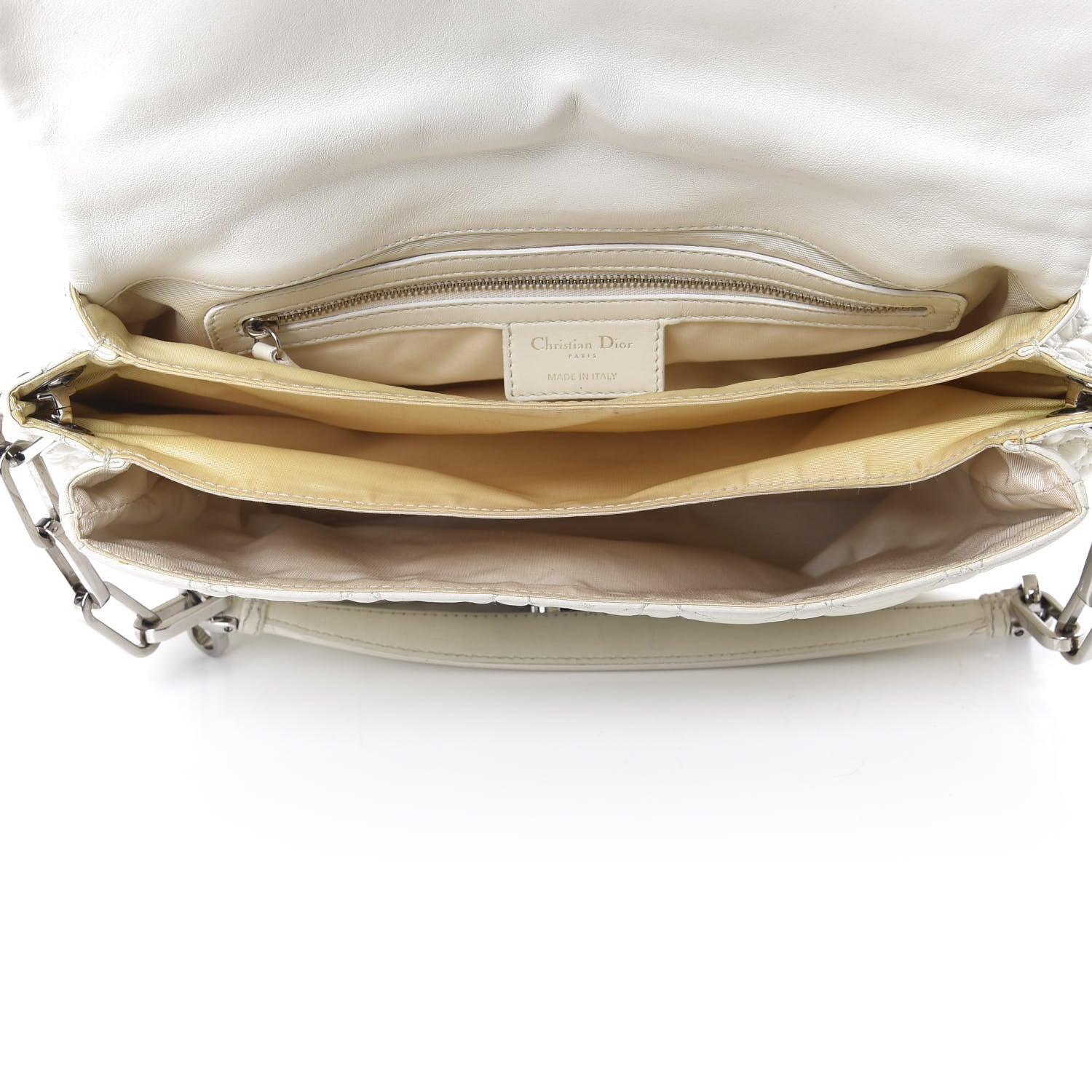 Christian Dior Lambskin Cannage Medium New Lock Flap White 5 of 11