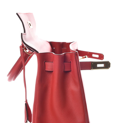 Hermes Evercolor Kelly Retourne 28 Rouge Casaque 12 of 39