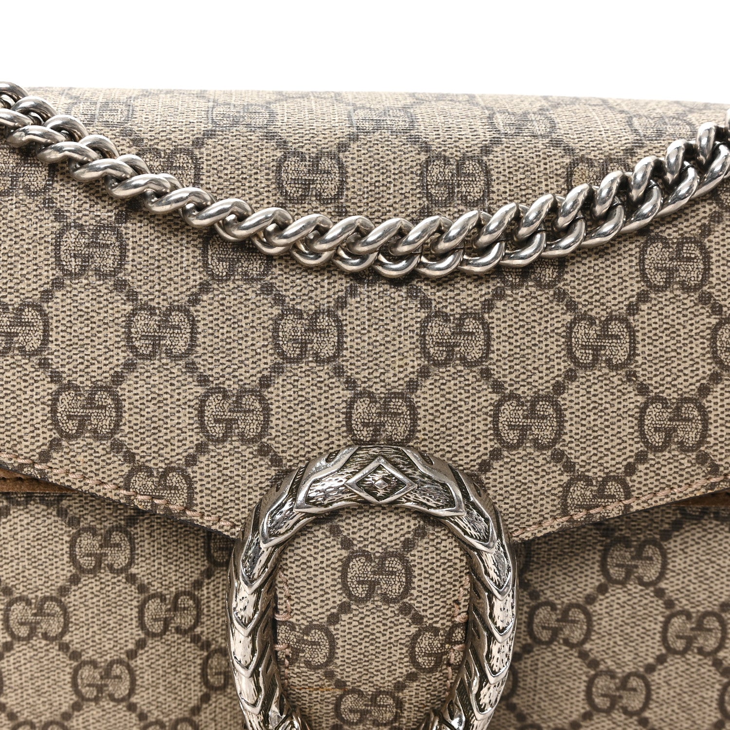 Gucci GG Supreme Monogram Small Dionysus Shoulder Bag Taupe