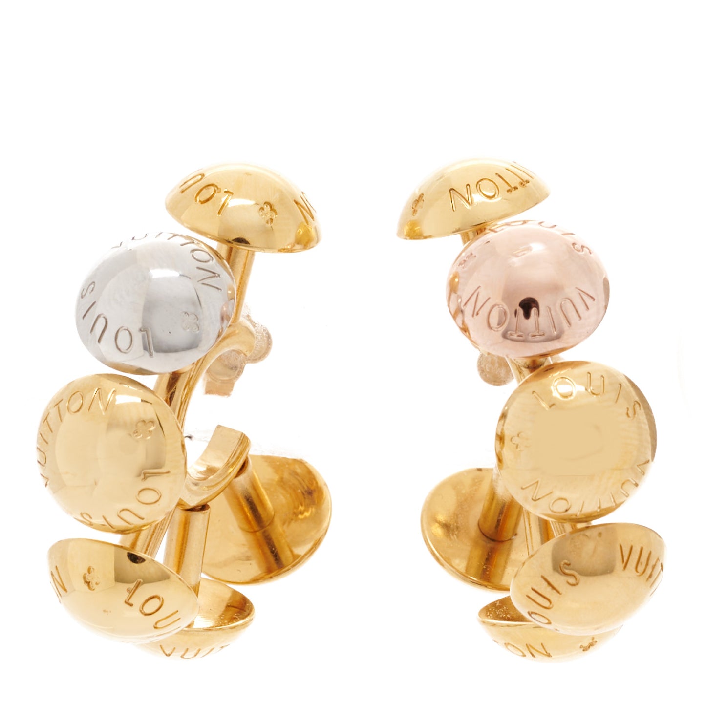 Studdy Hoop Earrings MM Gold Pink Silver