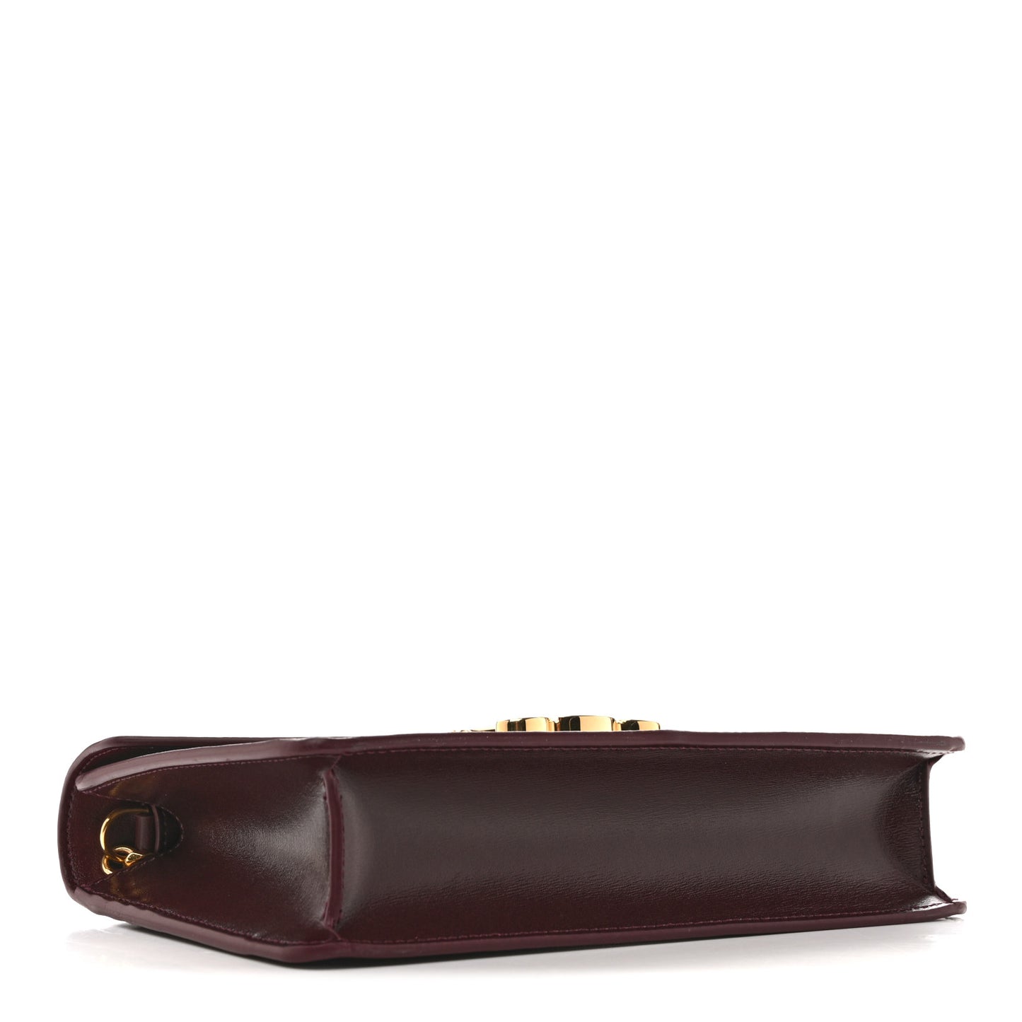 Shiny Calfskin Triomphe Margo Wallet on Chain Burgundy
