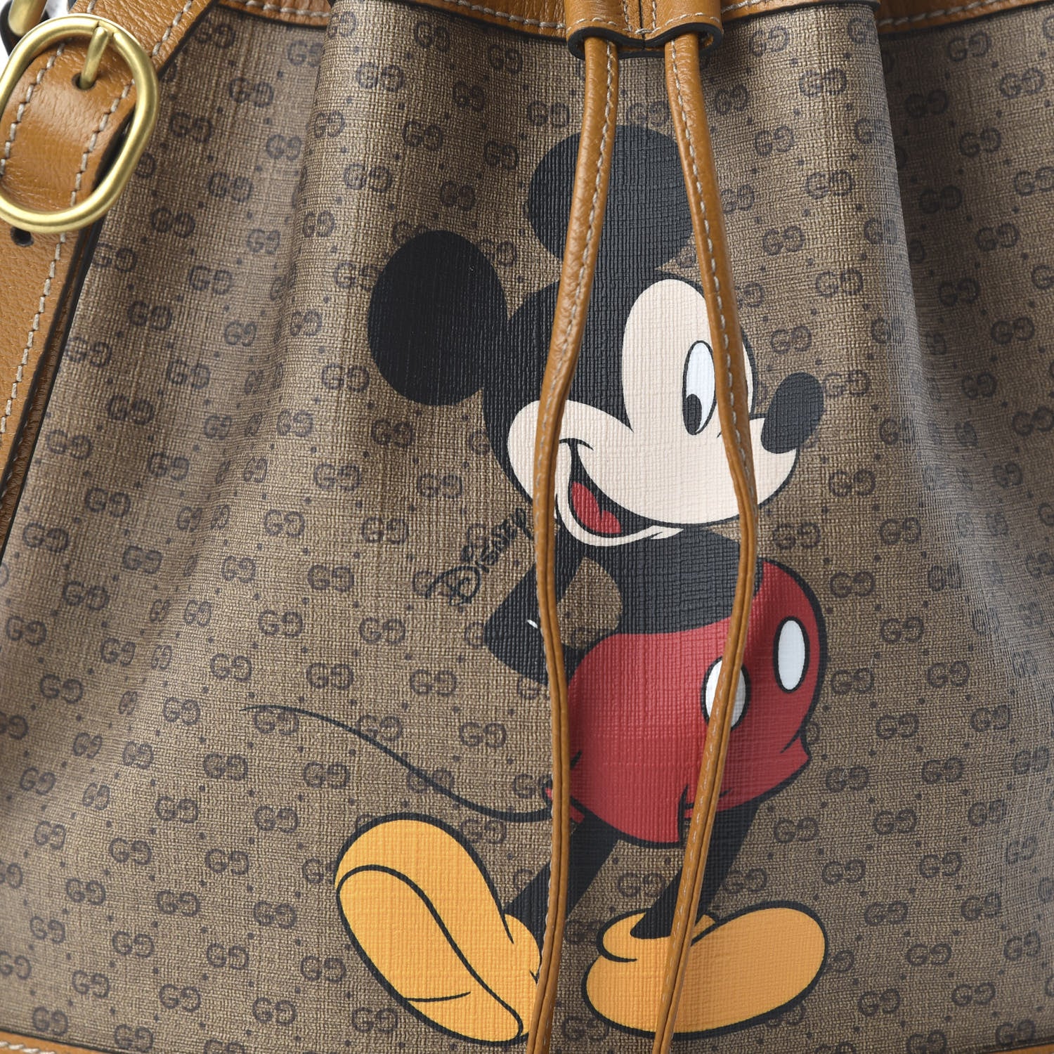 Gucci X DISNEY Mini Vintage GG Supreme Monogram Bucket Bag Beige Vintage Sun Oil 10 of 10