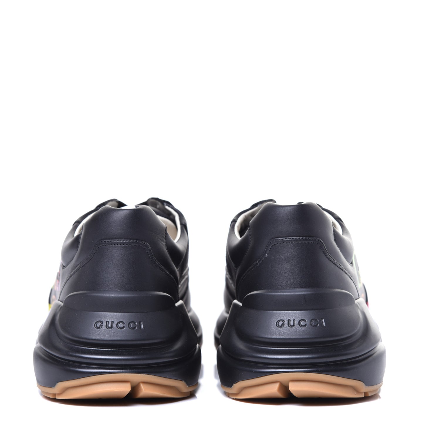 Calfskin Iridescent Logo Mens Rhyton Sneakers 13 Black
