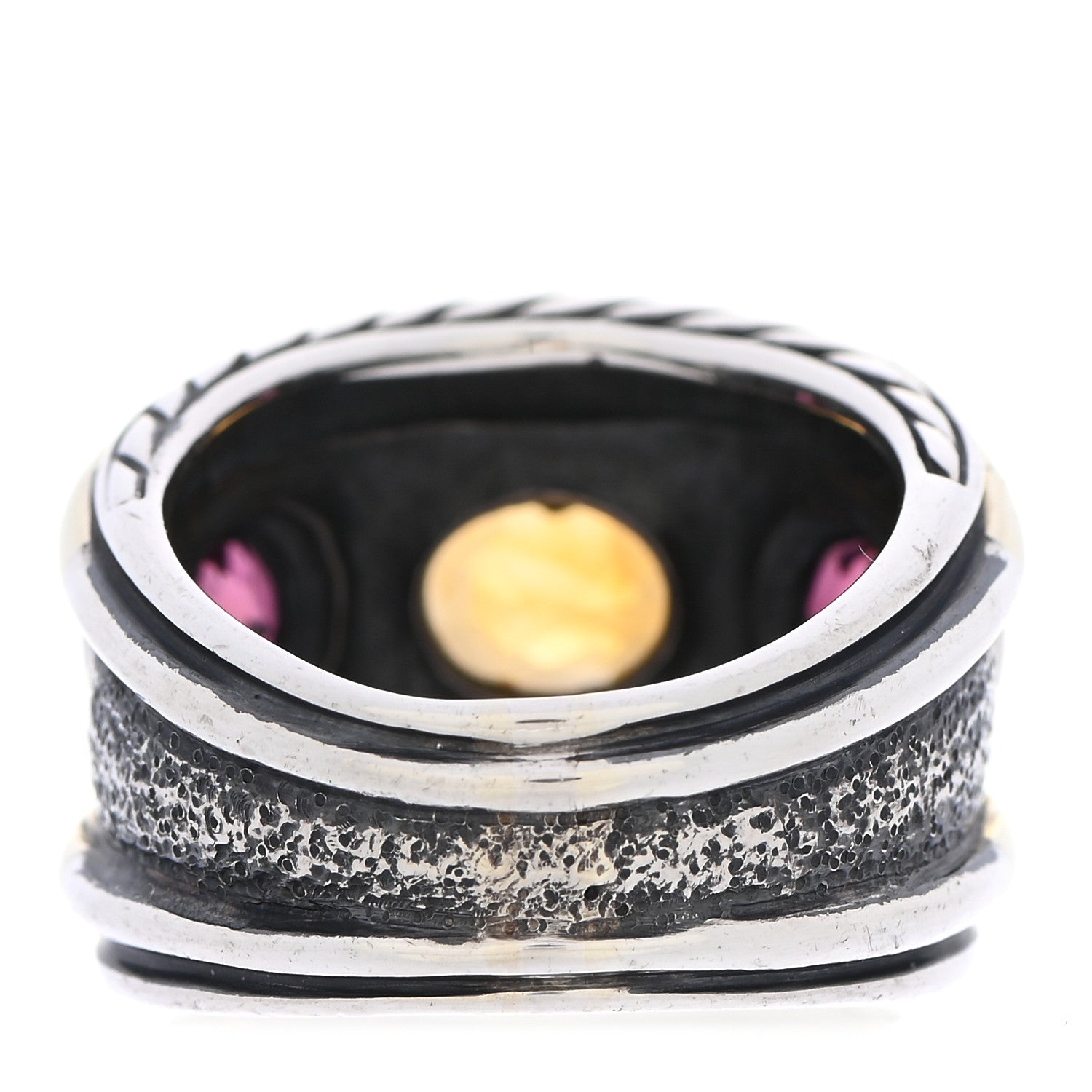David Yurman Sterling Silver 14K Yellow Gold Citrine Rhodolite Renaissance Ring 56 7.75 3 of 5