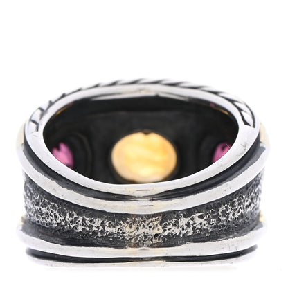 David Yurman Sterling Silver 14K Yellow Gold Citrine Rhodolite Renaissance Ring 56 7.75 3 of 5