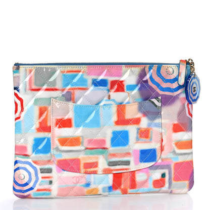 Chanel Patent Calfskin Printed Quilted Medium Cosmetic Case Multicolor 3 of 9