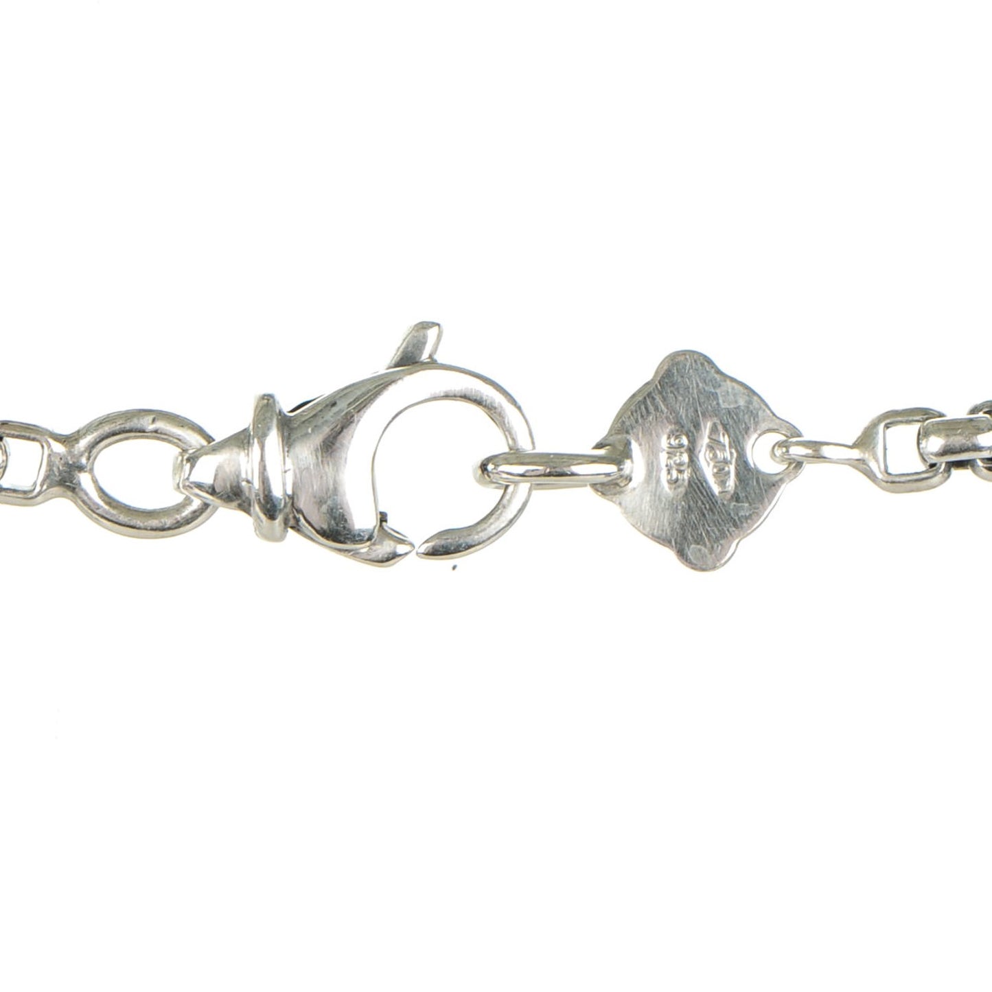 Sterling Silver 18K Yellow Gold Pearl 14mm Quatrefoil Station Necklace