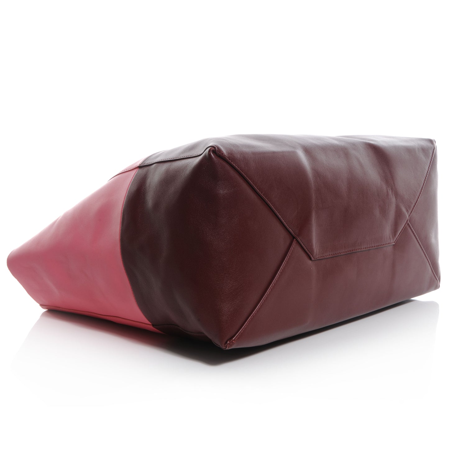 Lambskin Horizontal Bi-Cabas Pink Rust