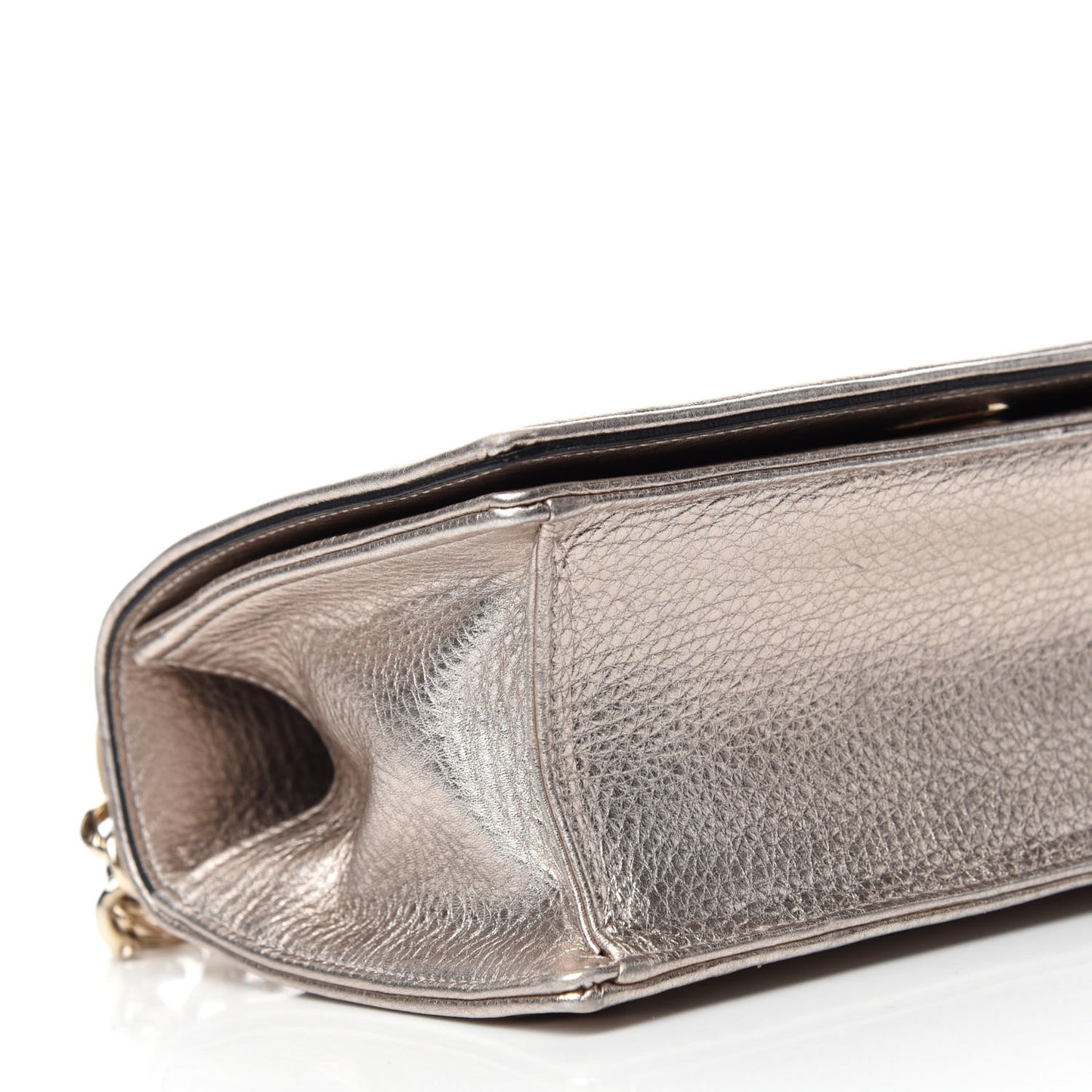 Metallic Grained Calfskin Small Diorama Flap Bag Copper