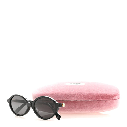 Miu Miu Acetate Oval Regard Sunglasses SMU04Z Black 8 of 8