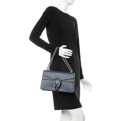 Gucci Dollar Calfskin Crystal Small Dionysus Shoulder Bag Blue Agata Montana Sapphire 3 of 7