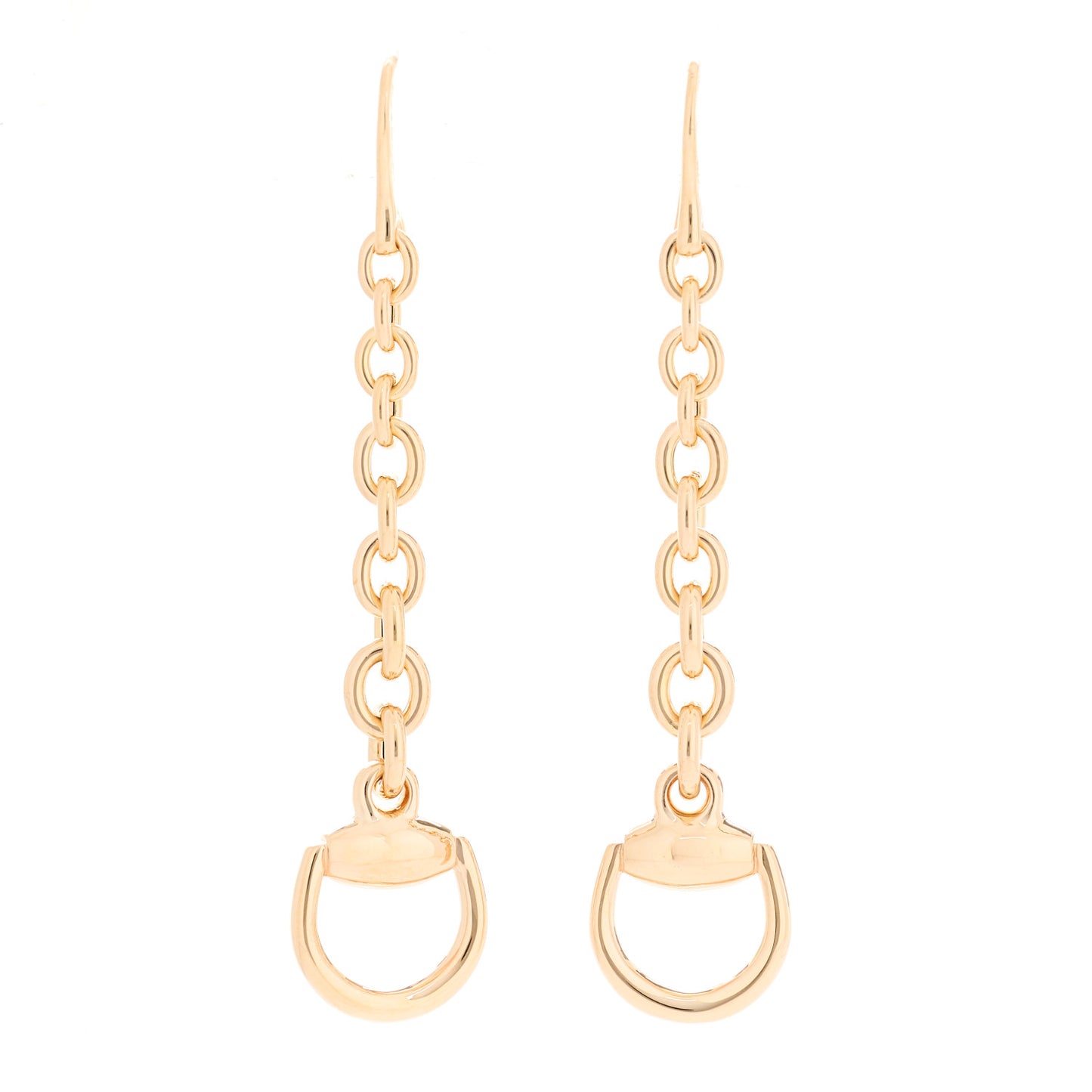 18K Rose Gold Horsebit Drop Earrings