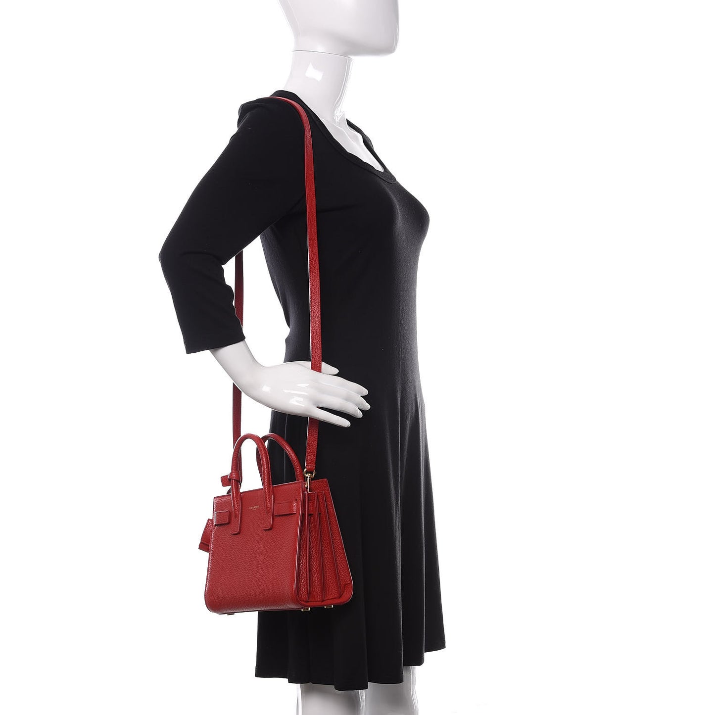Grained Calfskin Nano Sac De Jour Lipstick Red