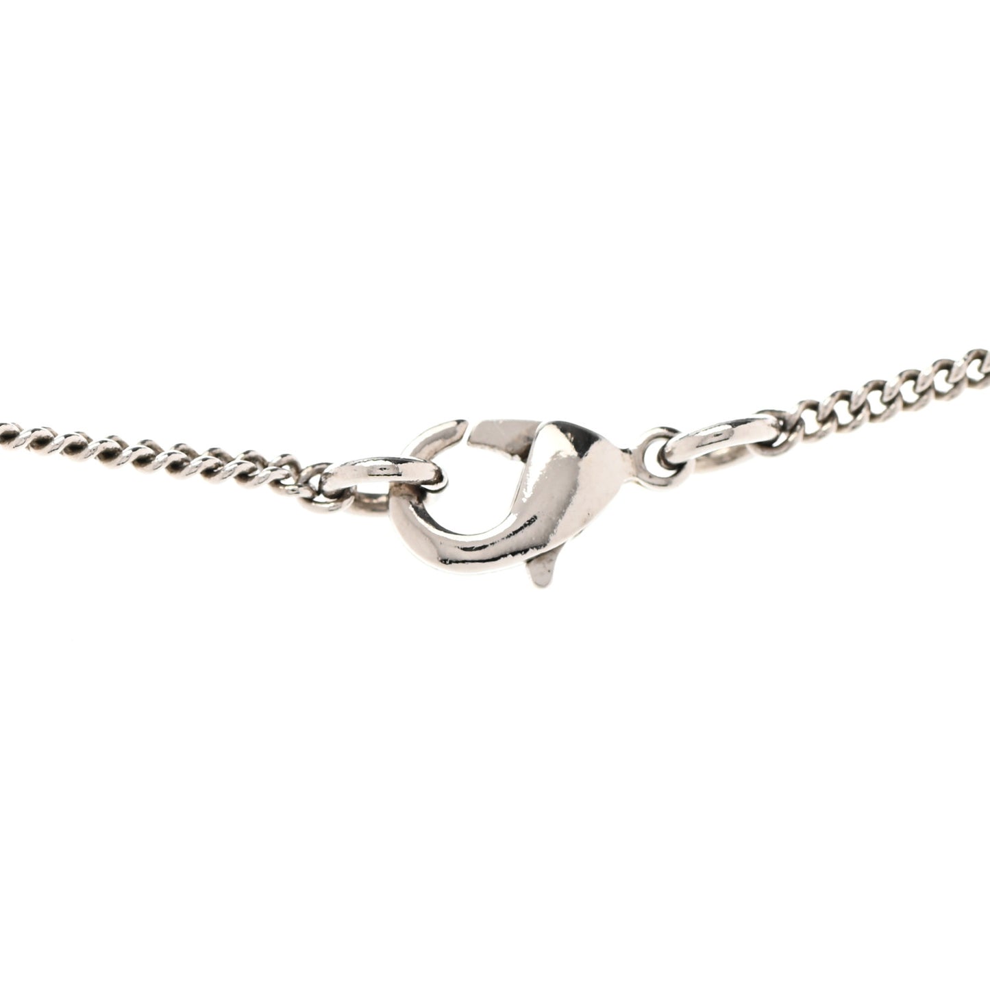 Baguette Crystal CC Pearl Drop Art Decoco Necklace Silver