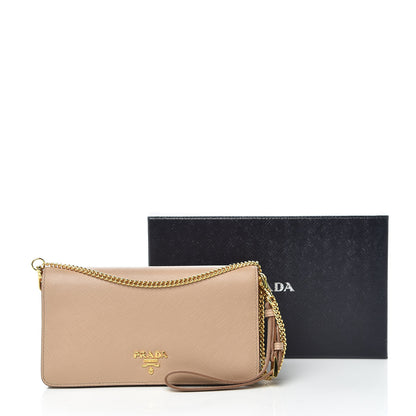 Prada Saffiano Metal Phone Wristlet Crossbody Wallet Cammeo 11 of 11