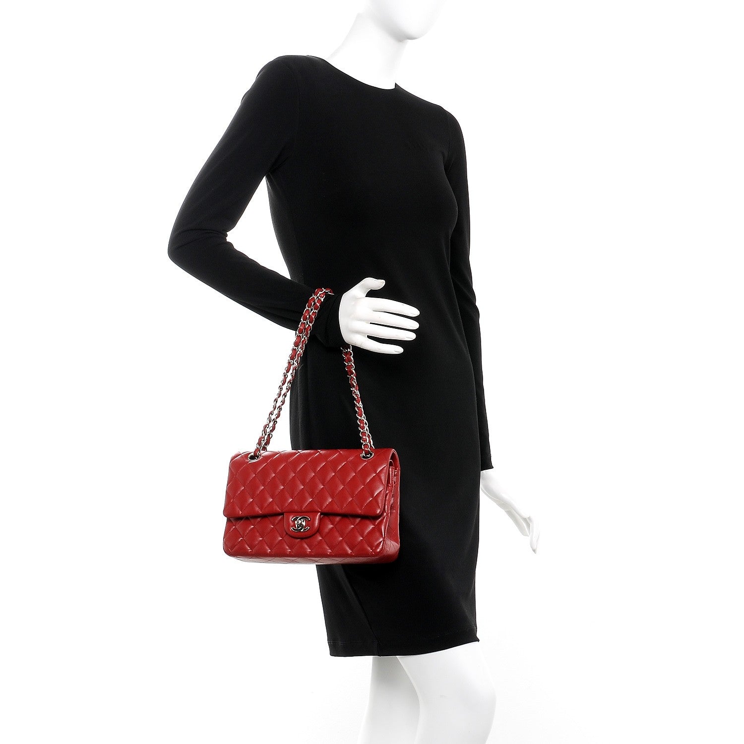 Chanel Lambskin Quilted Medium Double Flap Red 3 of 11