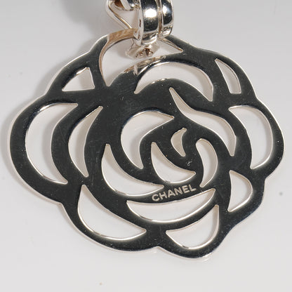 Chanel Sterling Silver Camellia Clip On Earrings 3 of 6