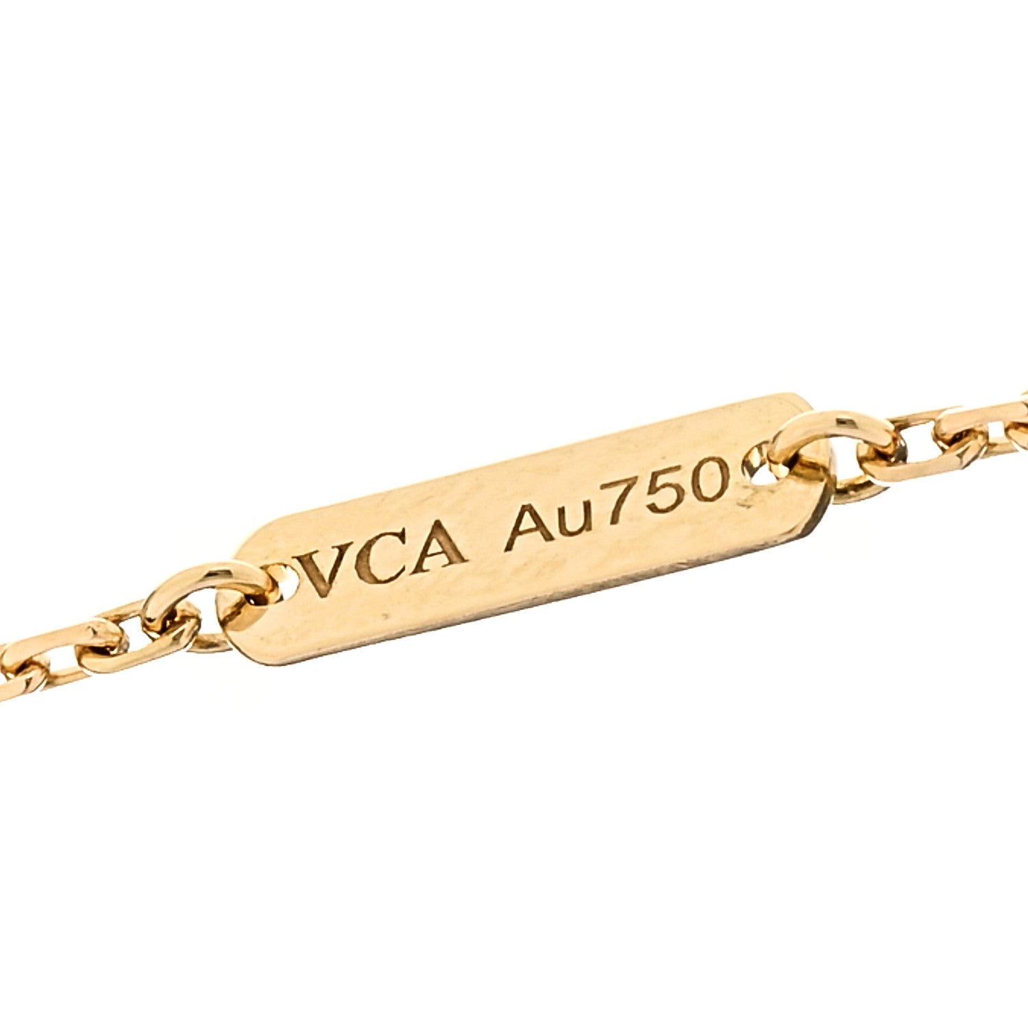 Van Cleef & Arpels 18K Yellow Gold Mother of Pearl Vintage Alhambra Pendant Necklace 6 of 8