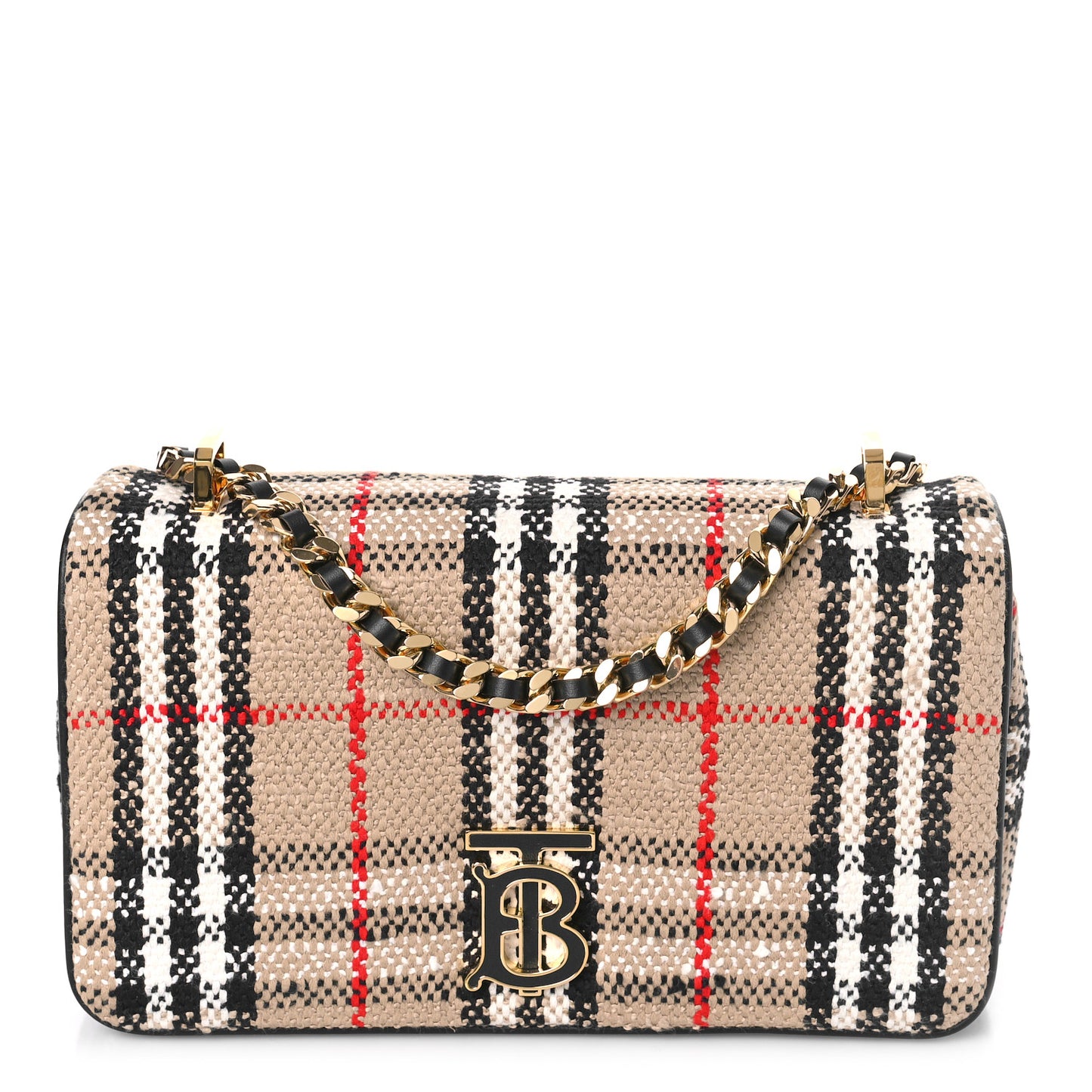 Calfskin Boucle Check Small Lola Chain Bag