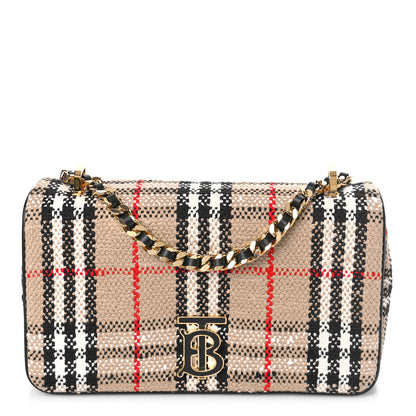 Burberry Calfskin Boucle Check Small Lola Chain Bag 1 of 8