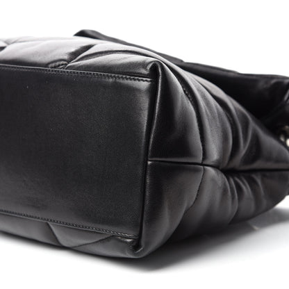 Saint Laurent Lambskin Quilted Medium Loulou Puffer Monogram Chain Satchel Black 7 of 11