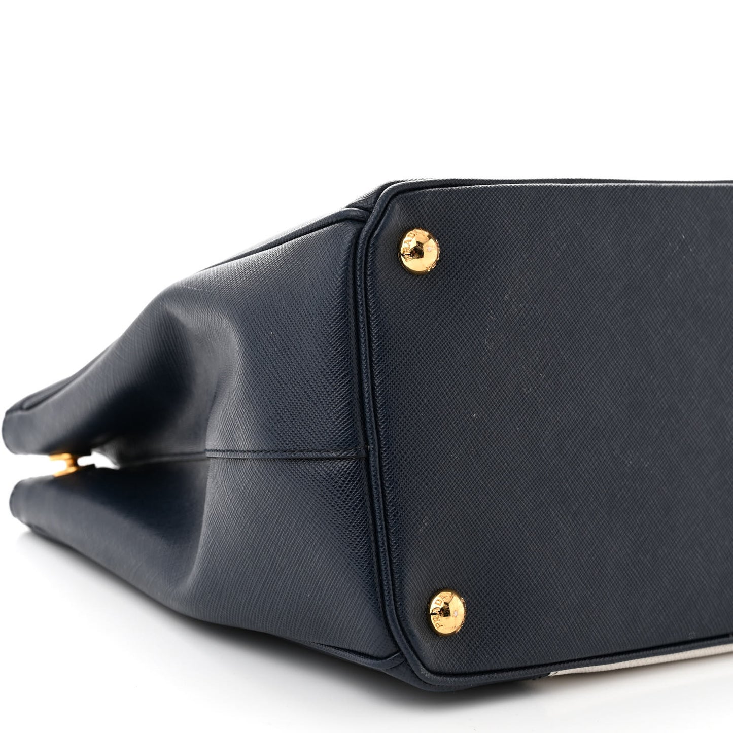 Saffiano Lux Colorblock Medium Galleria Double Zip Tote Talco Baltico