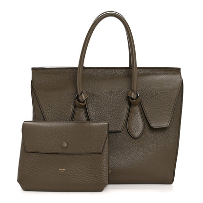 Celine Crisped Calfskin Large Tie Knot Tote Dark Khaki 3 of 17
