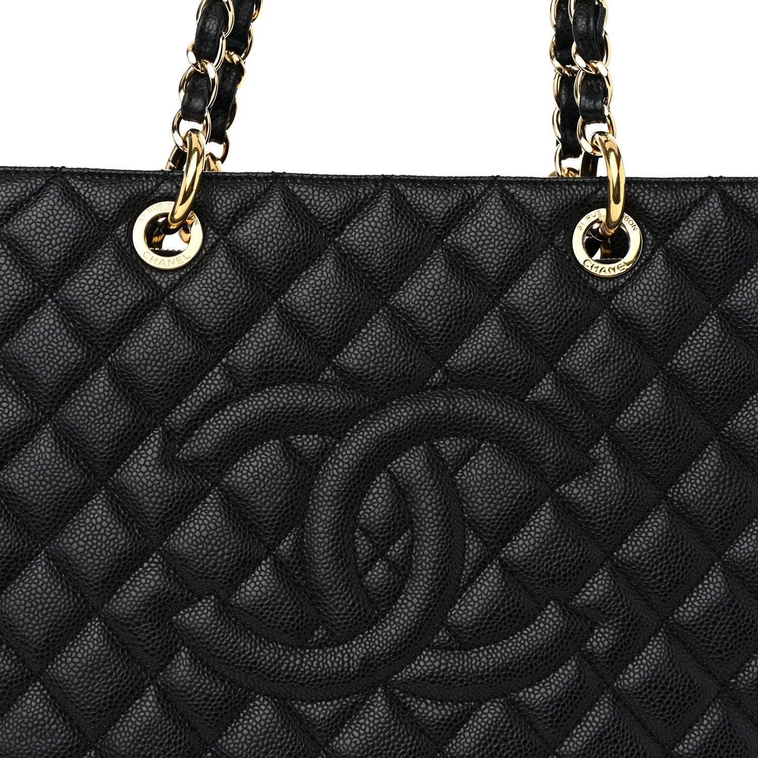 Chanel Caviar Quilted Grand Shopping Tote GST Black 8 of 12