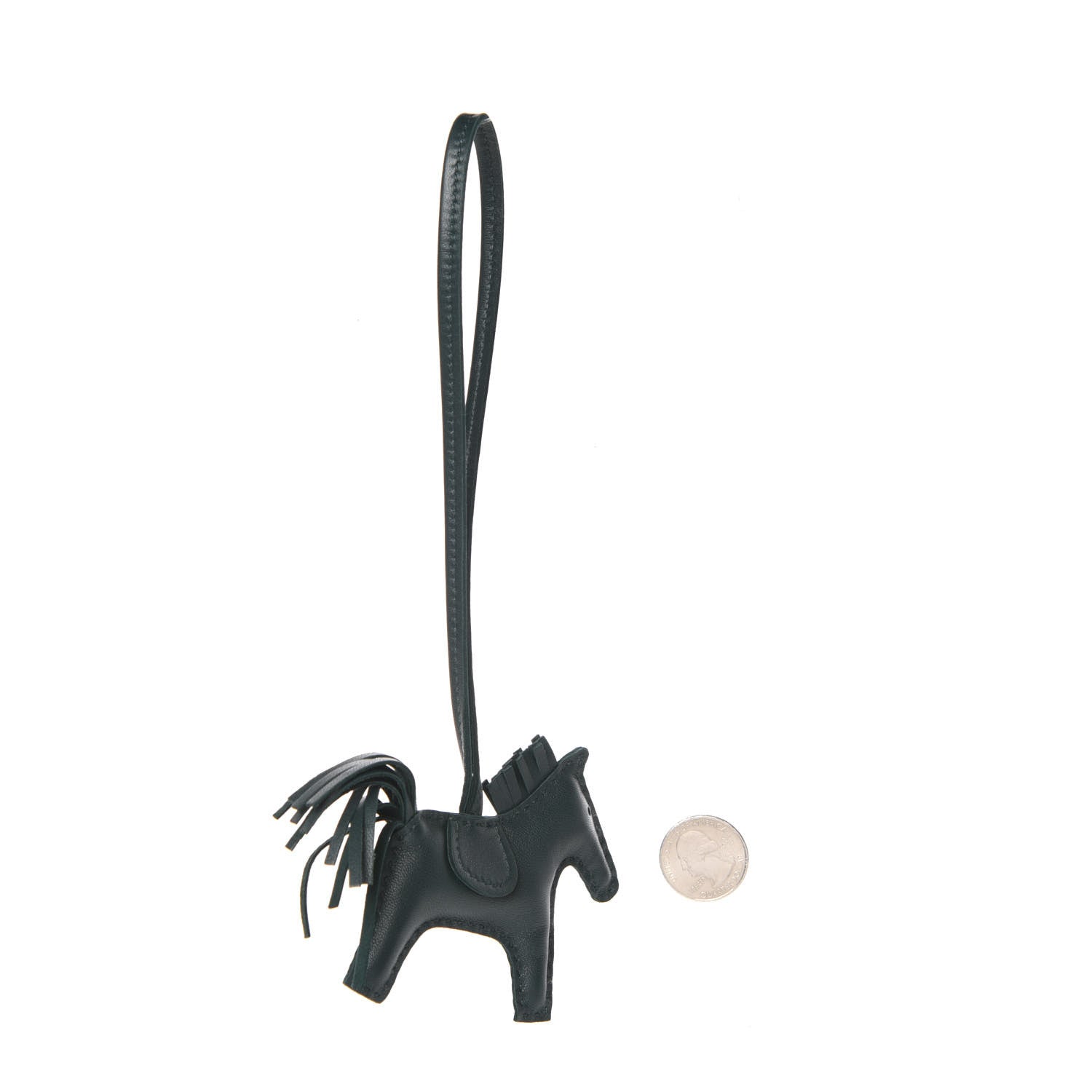 Hermes Milo Lambskin Grigri Rodeo Horse Bag Charm PM Vert Cypress 2 of 5