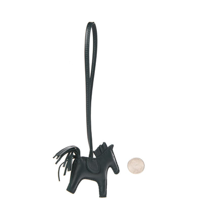 Hermes Milo Lambskin Grigri Rodeo Horse Bag Charm PM Vert Cypress 2 of 5