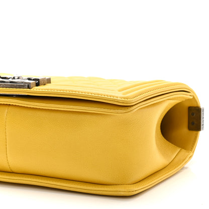 Chanel Calfskin Quilted Medium Boy Flap Yellow 10 of 10