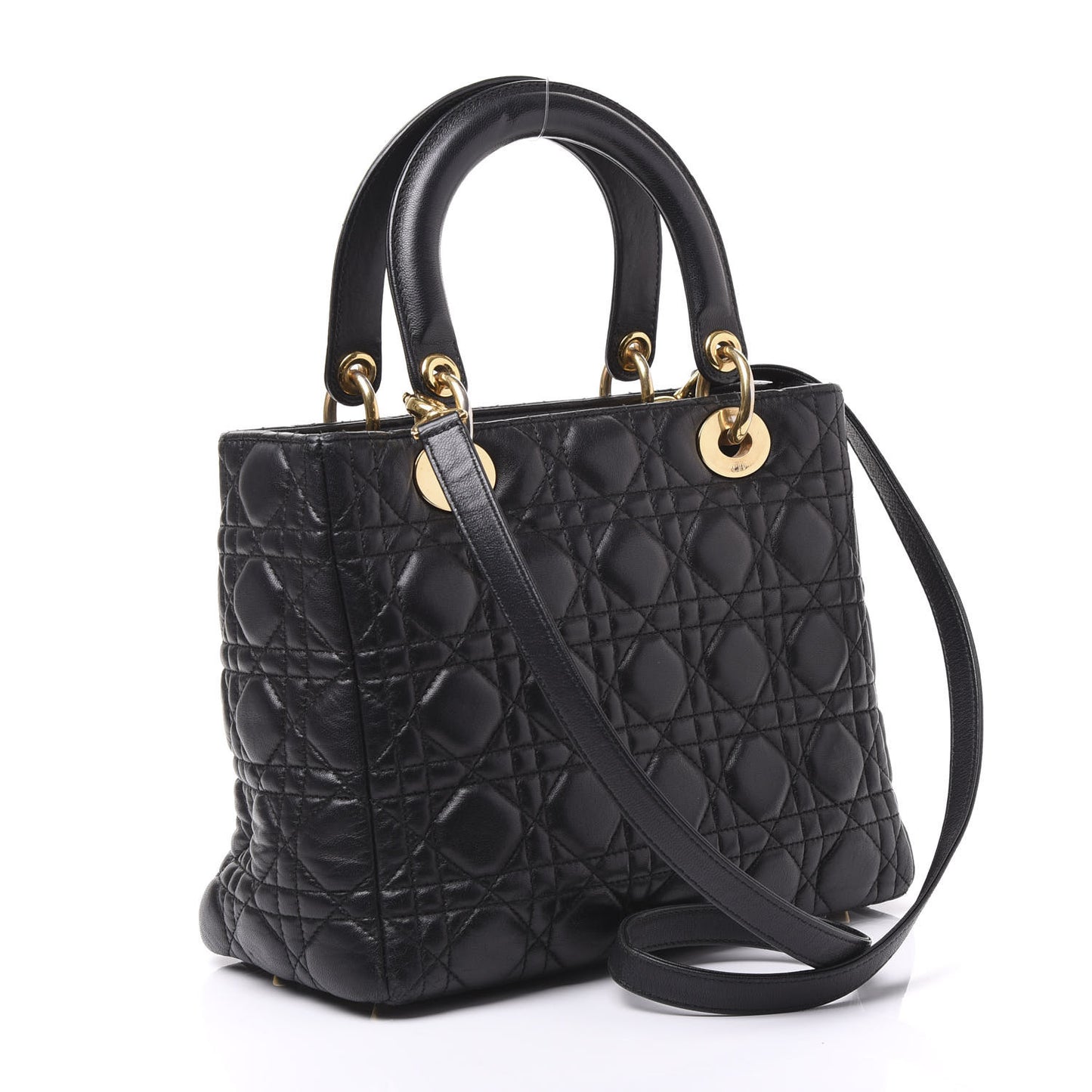 Lambskin Cannage Medium Lady Dior Black